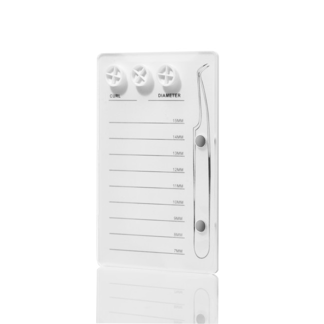 Палітра для штучних вій з магнітними вставками для пінцета та пластиковими ємностями для клею (матеріал: акрил, колір: білий)