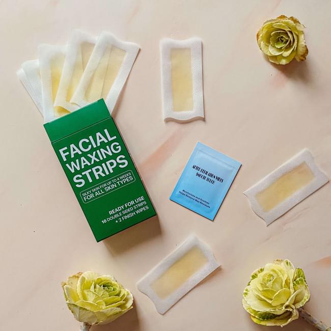 Восковые полоски для лица Facial waxing strips (10 двусторонних полосок+2 финишные салфетки)