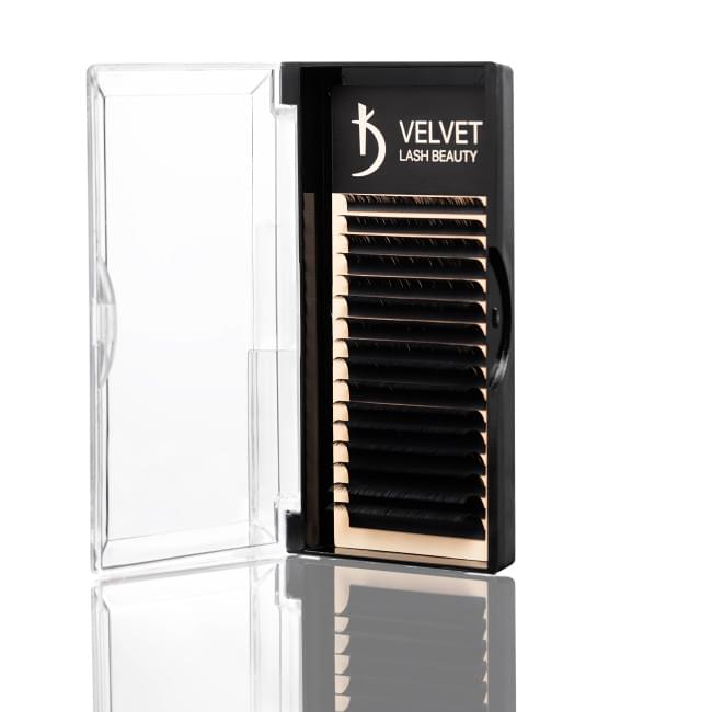 Вії для нарощування Velvet Lash Beauty 0.07 C Mix (16 рядів, довжина 6-14)