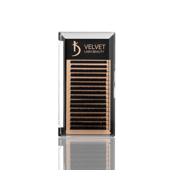 Вії для нарощування Velvet Lash Beauty 0.10 L Mix (16 рядів, довжина 6-14)