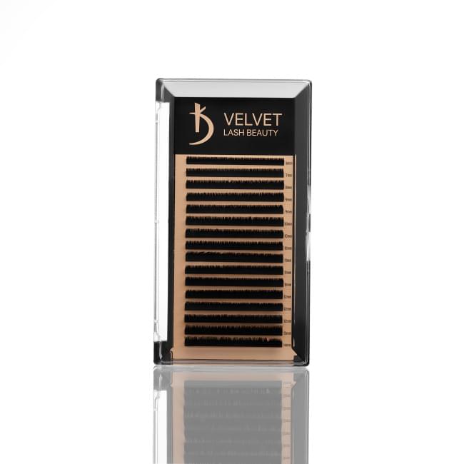 Вії для нарощування Velvet Lash Beauty 0.07 L Mix (16 рядів, довжина 6-14)