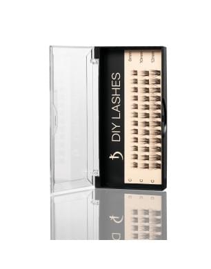 Накладные ресницы DIY LASHES 01A C 0,07 (8 mm, 10 mm, 12 mm)