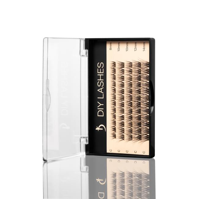 Накладні вії DIY LASHES 03B C 0,07 (8 mm - 1, 10 mm - 2, 12 mm - 1, 14 mm - 1)