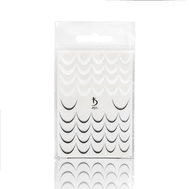 Слайдер-дизайн френч-омбре F01 (чорний/білий) Слайдер-дизайн френч-омбре F01 (чорний/білий)