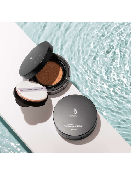 Wetting Sponge Foundation SPF50/PA+++ Vanilla Kodi Professional Make-up (тональная основа-флюид со спонжем, Ваниль), 15г