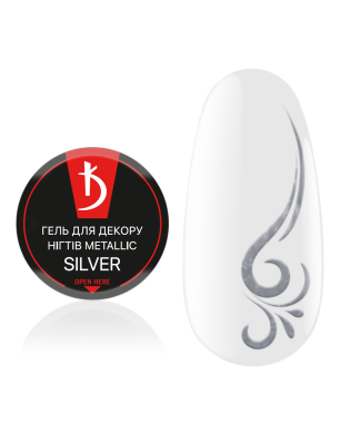 Гель для декора ногтей Metallic Silver, 4 г