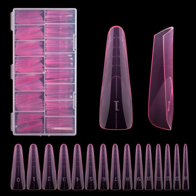 Многоразовые верхние френч-формы French plastic form system, форма: современный миндаль (150 шт/уп)