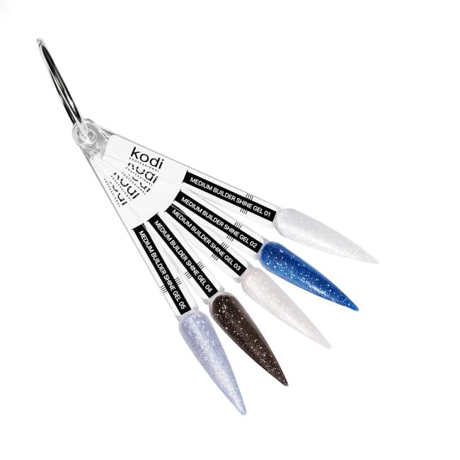 Палітра Моделюючих гелей Medium builder shine gel, стилет (5 тіпс) Палітра Моделюючих гелей Medium builder shine gel, стилет (5 тіпс)