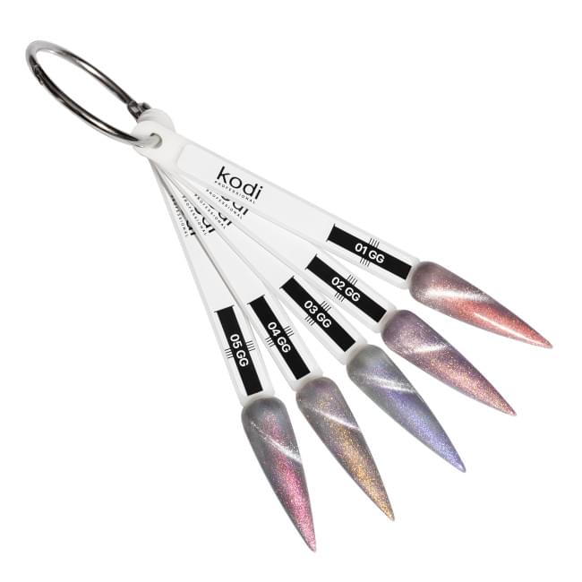 Палітра гель-лаків коллекції Galaxy Glow Cat Eye (5 тіпс) Палітра гель-лаків коллекції Galaxy Glow Cat Eye (5 тіпс)