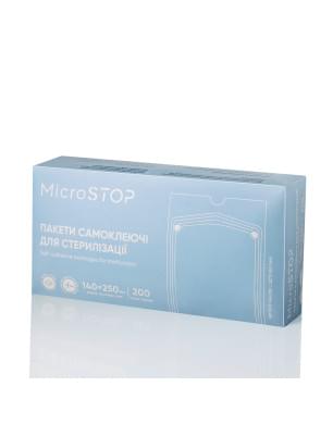 Самоклеющееся пакеты MicroSTOP для стерилизации в автоклаве140х250 мм (200 шт./уп)