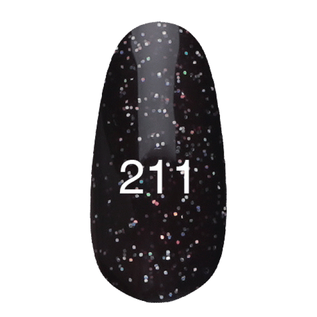 Гель-лак № 211 Темний каштановий (С дрібним голограмним глітером) Гель-лак № 211 Темний каштановий (С дрібним голограмним глітером)