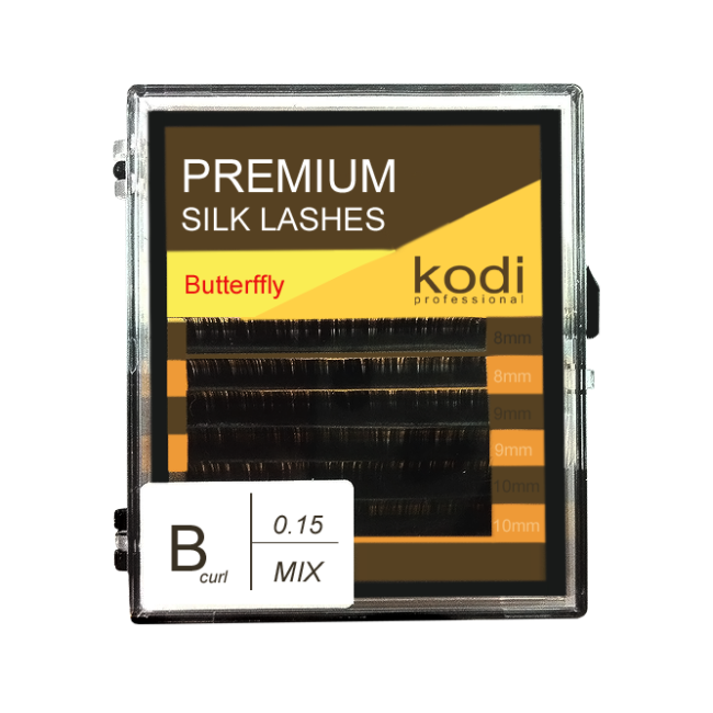 Ресницы B 0.15 (6 рядов: 8/9/10 mm), упаковка Butterfly Ресницы B 0.15 (6 рядов: 8/9/10 mm), упаковка Butterfly