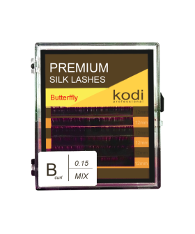 Вії фіолетові B 0.15 (6 рядів: 12 mm), упаковка Butterfly