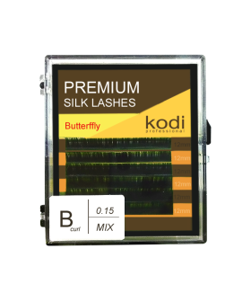 Вії зелені B 0.15 (6 рядів: 12 mm), упаковка Butterfly