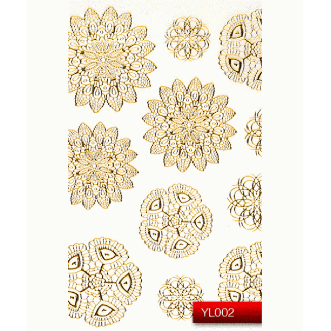 Наклейки для нігтів (стікери) Nail Art Stickers YL 002 (золото)