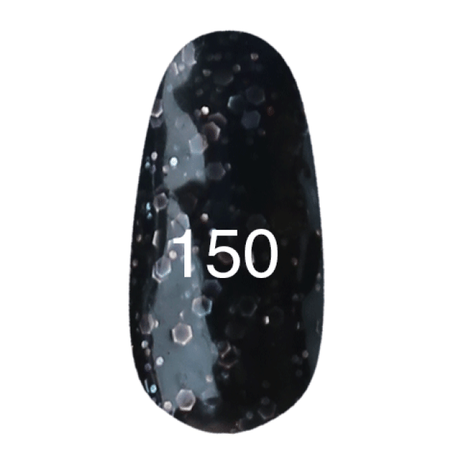 Гель-лак № 150 (чорний з великої і дрібної слюдою) 12 мл