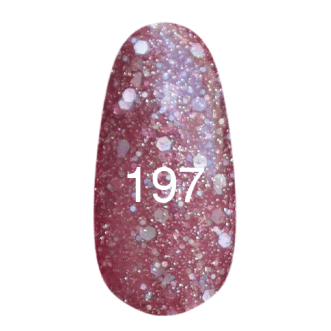 Гель-лак № 197 (рожевий з перламутром, блискітками) 12 мл.