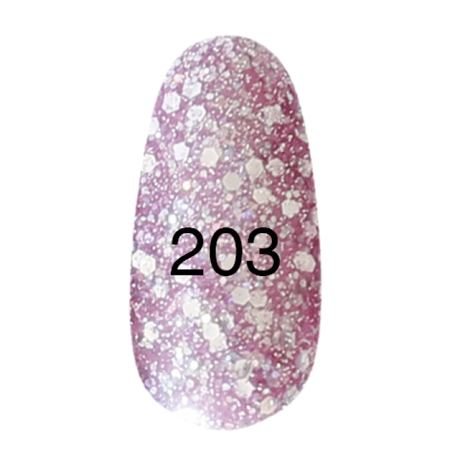 Гель-лак № 203 (бузковий з блискітками різних розмірів) 12 мл. Гель-лак № 203 (бузковий з блискітками різних розмірів) 12 мл.