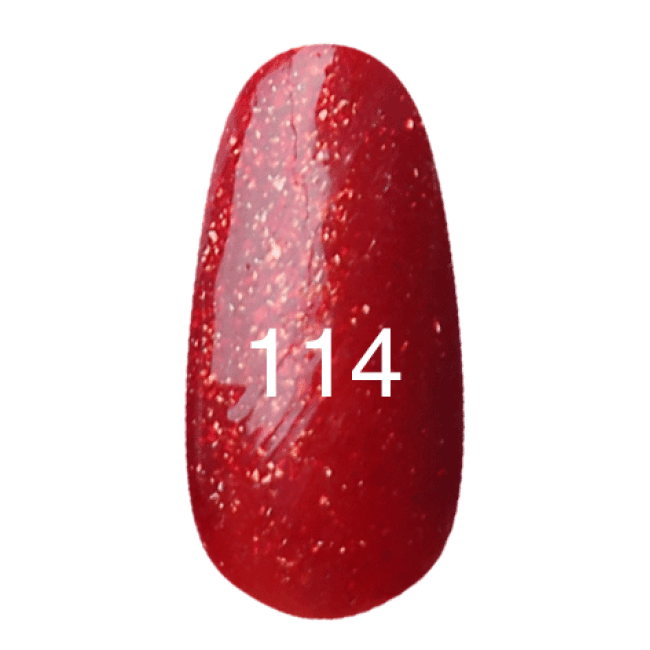 Гель-лак № 114 (червоний з щільним блиском) 12 мл.