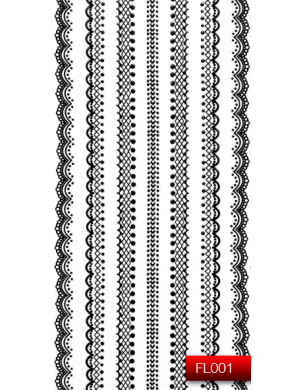 Наклейки для ногтей (стикеры) Nail Art Stickers FL 001 (черный)