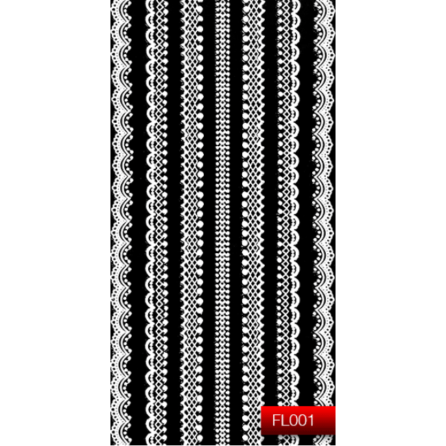 Наклейки для ногтей (стикеры) Nail Art Stickers FL 001 (белый)