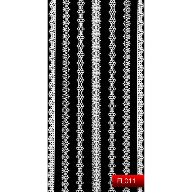 Наклейки для нігтів (стікери) Nail Art Stickers FL 011 (білий) Наклейки для нігтів (стікери) Nail Art Stickers FL 011 (білий)