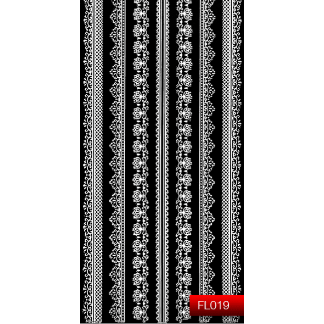 Наклейки для ногтей (стикеры) Nail Art Stickers FL 019 (белый)