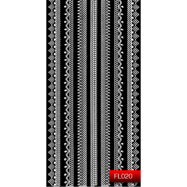 Наклейки для ногтей (стикеры) Nail Art Stickers FL 020 (белый)