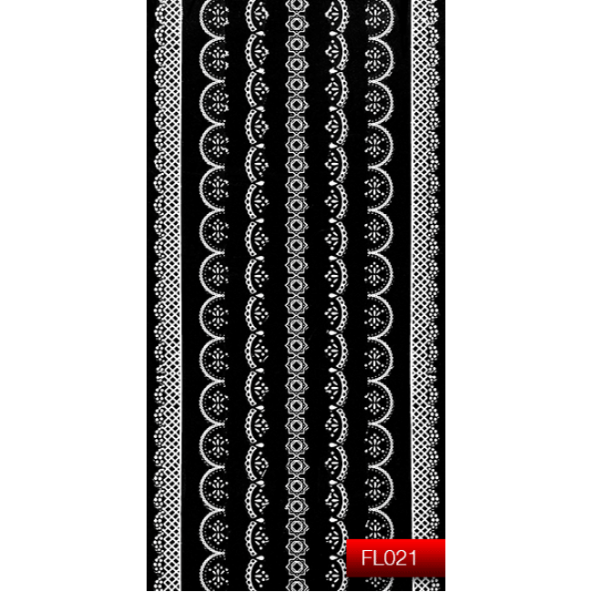 Наклейки для ногтей (стикеры) Nail Art Stickers FL 021 (белый)