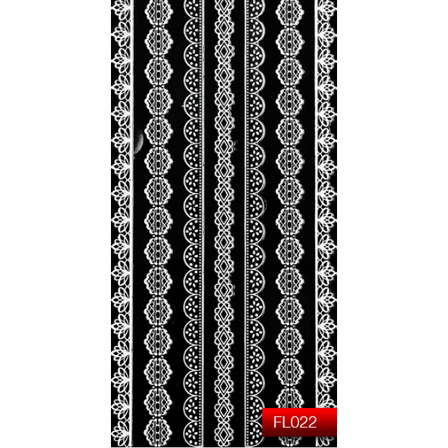 Наклейки для нігтів (стікери) Nail Art Stickers FL 022 (Білий) Наклейки для нігтів (стікери) Nail Art Stickers FL 022 (Білий)