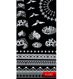 Наклейки для ногтей (стикеры) Nail Art Stickers FL 042 (белая)