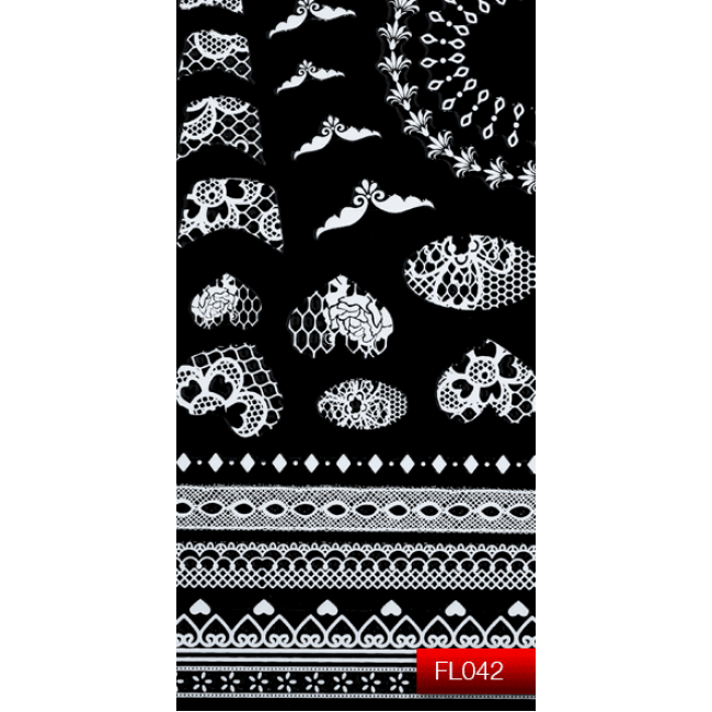 Наклейки для нігтів (стікери) Nail Art Stickers FL 042 (біла) Наклейки для нігтів (стікери) Nail Art Stickers FL 042 (біла)