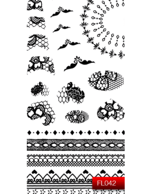 Наклейки для ногтей (стикеры) Nail Art Stickers FL 042 (черный)