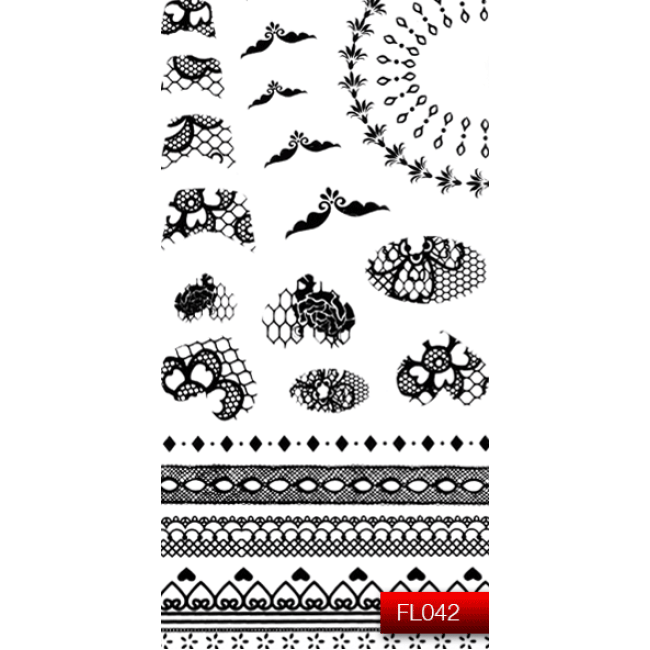 Наклейки для нігтів (стікери) Nail Art Stickers FL 042 (чорний)