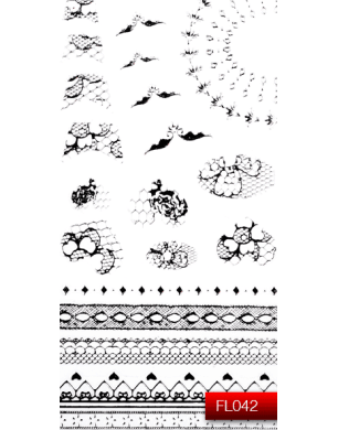 Наклейки для ногтей (стикеры) Nail Art Stickers FL 042 (серебро)