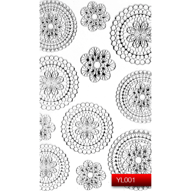 Наклейки для ногтей (стикеры) Nail Art Stickers YL 001 (серебро) Наклейки для ногтей (стикеры) Nail Art Stickers YL 001 (серебро)