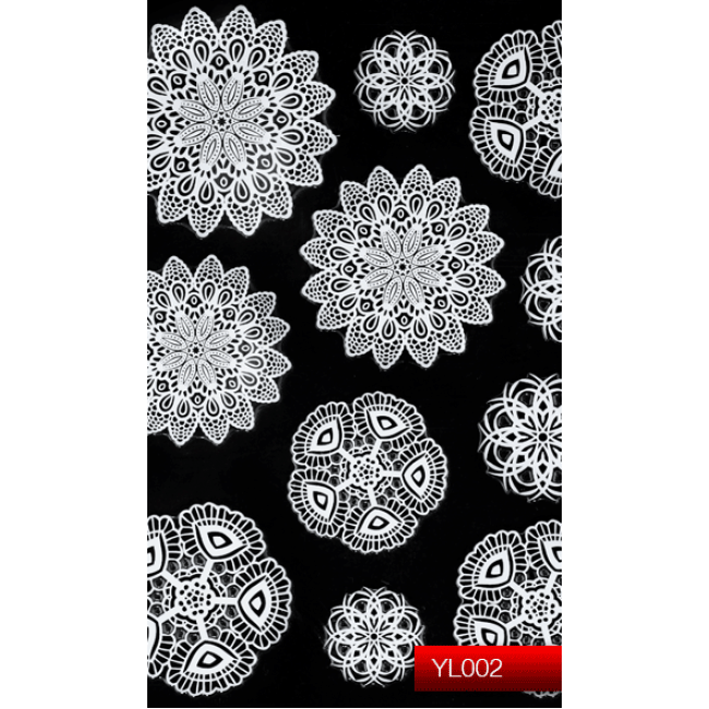 Наклейки для ногтей (стикеры) Nail Art Stickers YL 002 (белый)