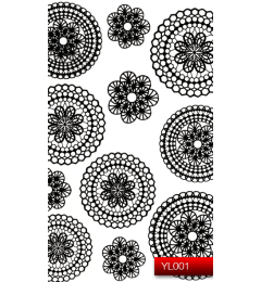 Наклейки для нігтів (стікери) Nail Art Stickers YL 001 (чорний)