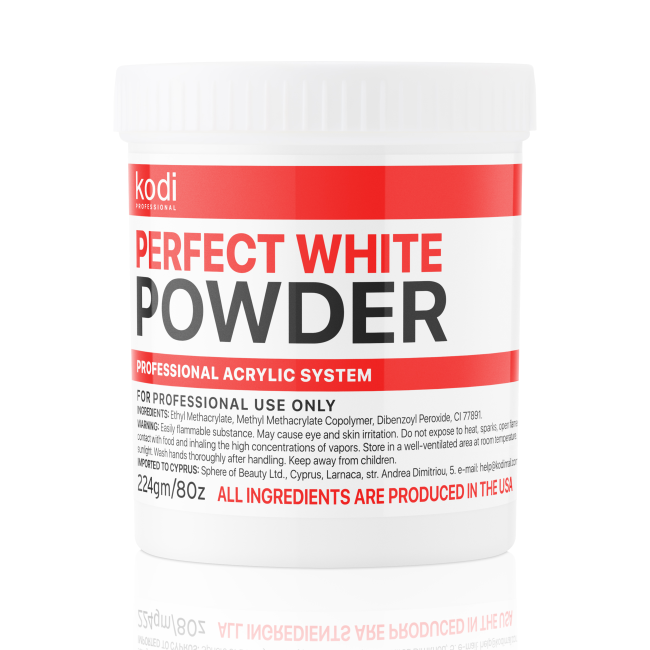 Базовый акрил белый Perfect White Powder, 224 г Базовый акрил белый Perfect White Powder, 224 г