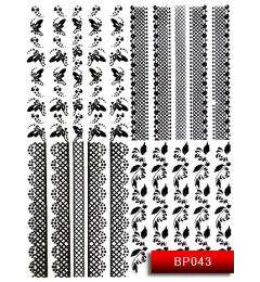 Наклейки для нігтів (стікери) Nail Art Stickers BP 043 (чорний)