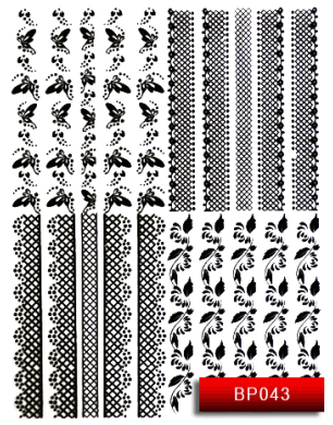 Наклейки для ногтей (стикеры) Nail Art Stickers BP 043 (черный)