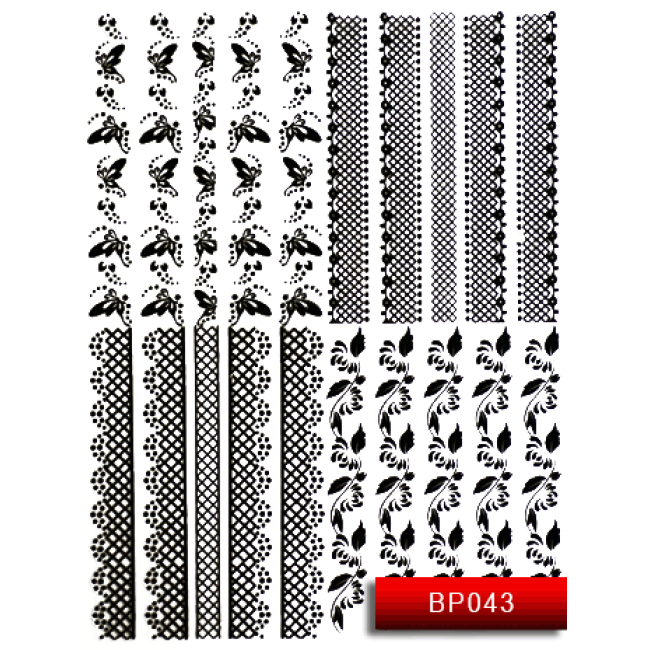 Наклейки для ногтей (стикеры) Nail Art Stickers BP 043 (черный)