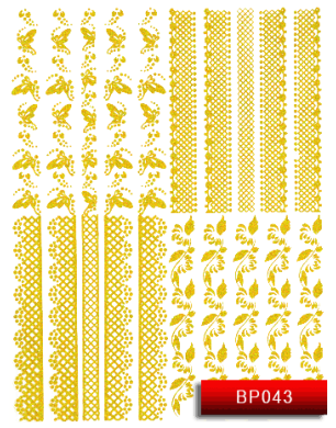 Наклейки для ногтей (стикеры) Nail Art Stickers BP 043 (золото)