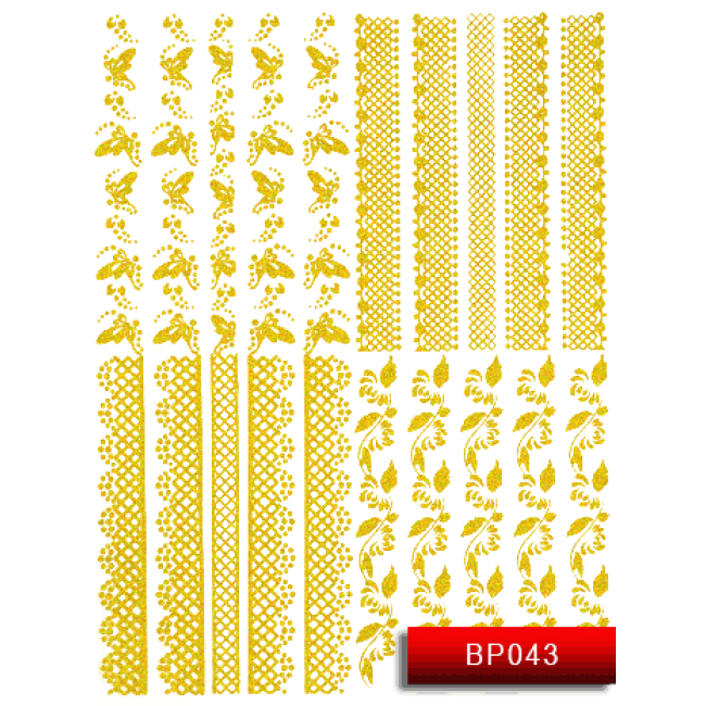 Наклейки для нігтів (стікери) Nail Art Stickers BP 043 (золото)