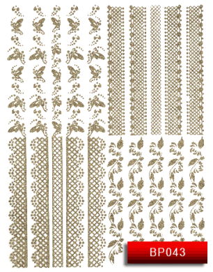 Наклейки для ногтей (стикеры) Nail Art Stickers BP 043 (серебро)