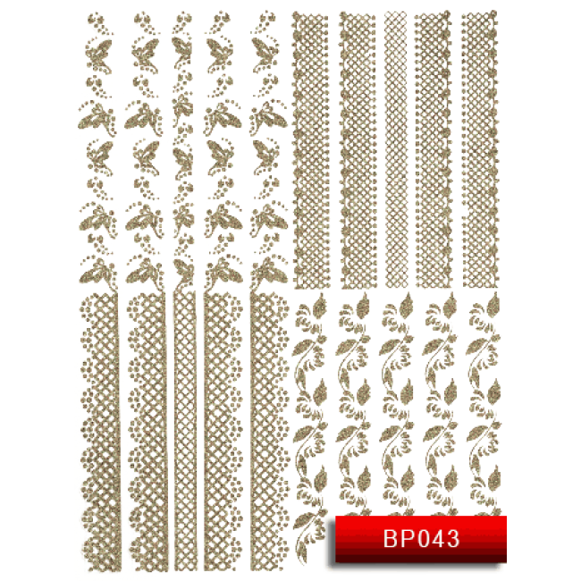 Наклейки для нігтів (стікери) Nail Art Stickers BP 043 (срібло)