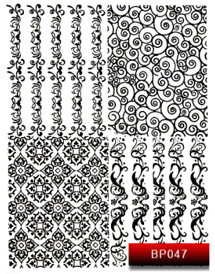 Наклейки для ногтей (стикеры) Nail Art Stickers BP 047 (черный)