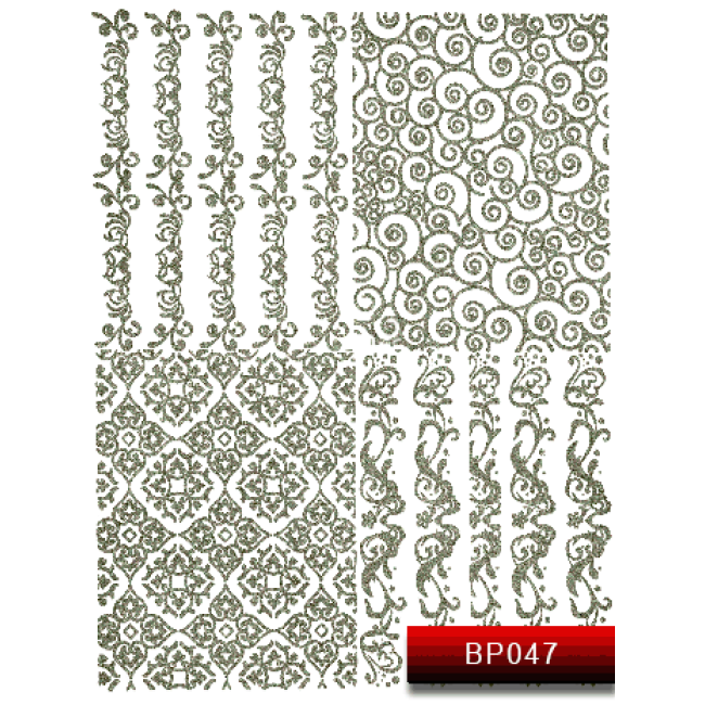 Наклейки для нігтів (стікери) Nail Art Stickers BP 047 (срібло)