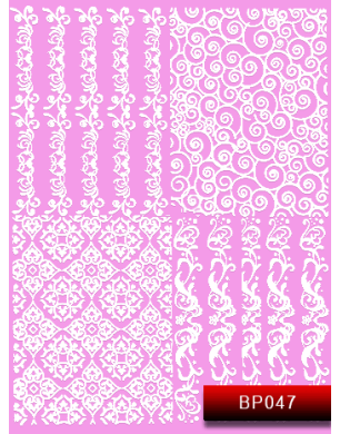 Наклейки для ногтей (стикеры) Nail Art Stickers BP 047 (белый)