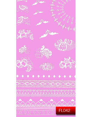 Наклейки для ногтей (стикеры) Nail Art Stickers FL 042 (белый)